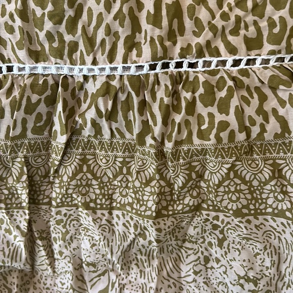 Sea Lustre Cruz Tan Leopard Tiger Animal Print Smocked Tiered Maxi Skirt - XS - Picture 11 of 14